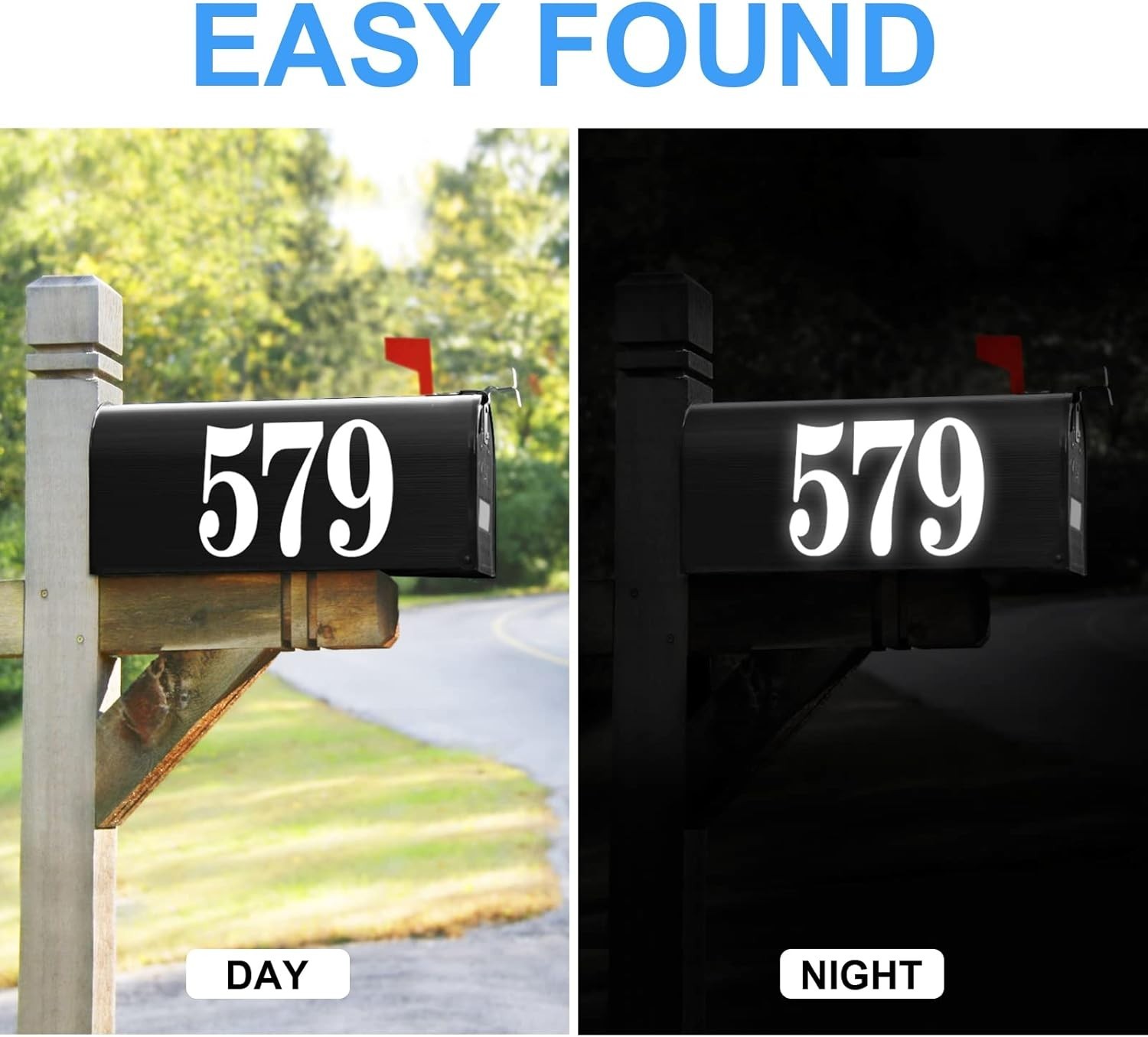 60 Pack Waterproof Vinyl Mailbox Numbers – Bright White for Easy Identification