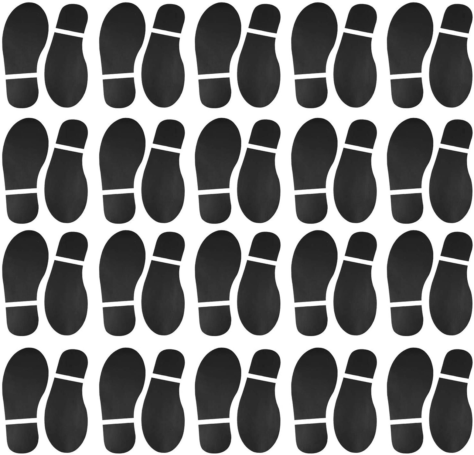 20 Pairs 40 Prints Black Shoes Footprint Stickers PVC Footprint Decals for Of…