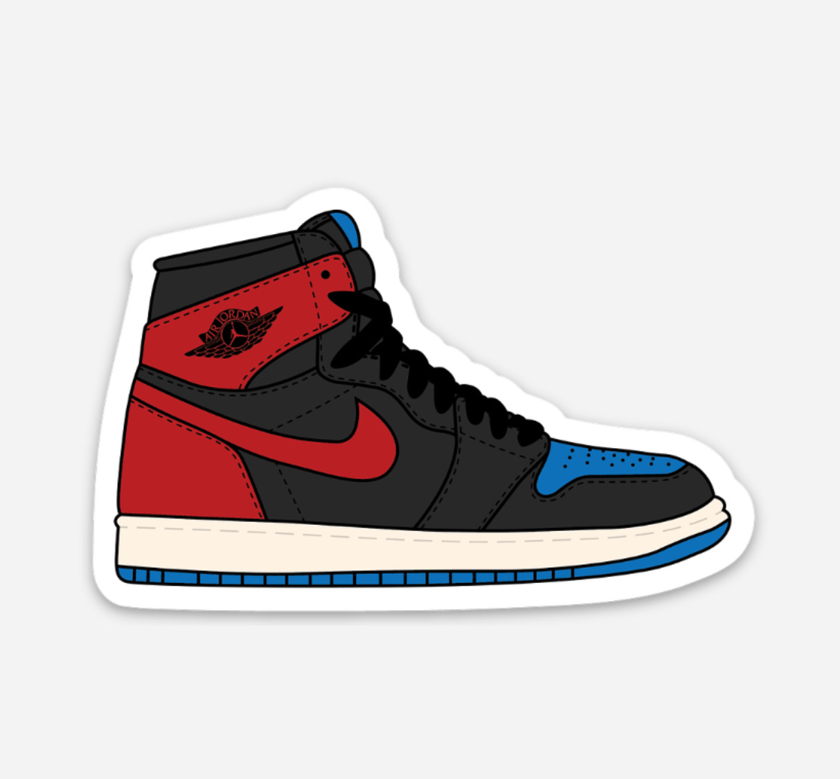 3" Jordan 1 Sticker Sneakers Nike Decal Matte Finish Chicago Bred Mocha Royal