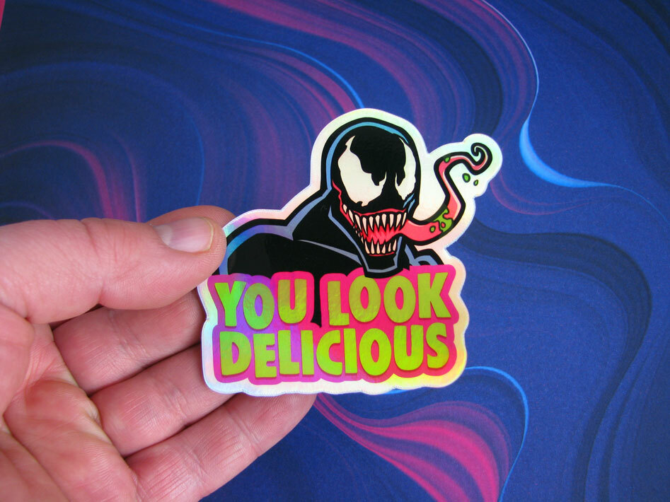 Venom Holographic Metallic Sticker Marvel Spider-Man Car Laptop Skateboard Decal