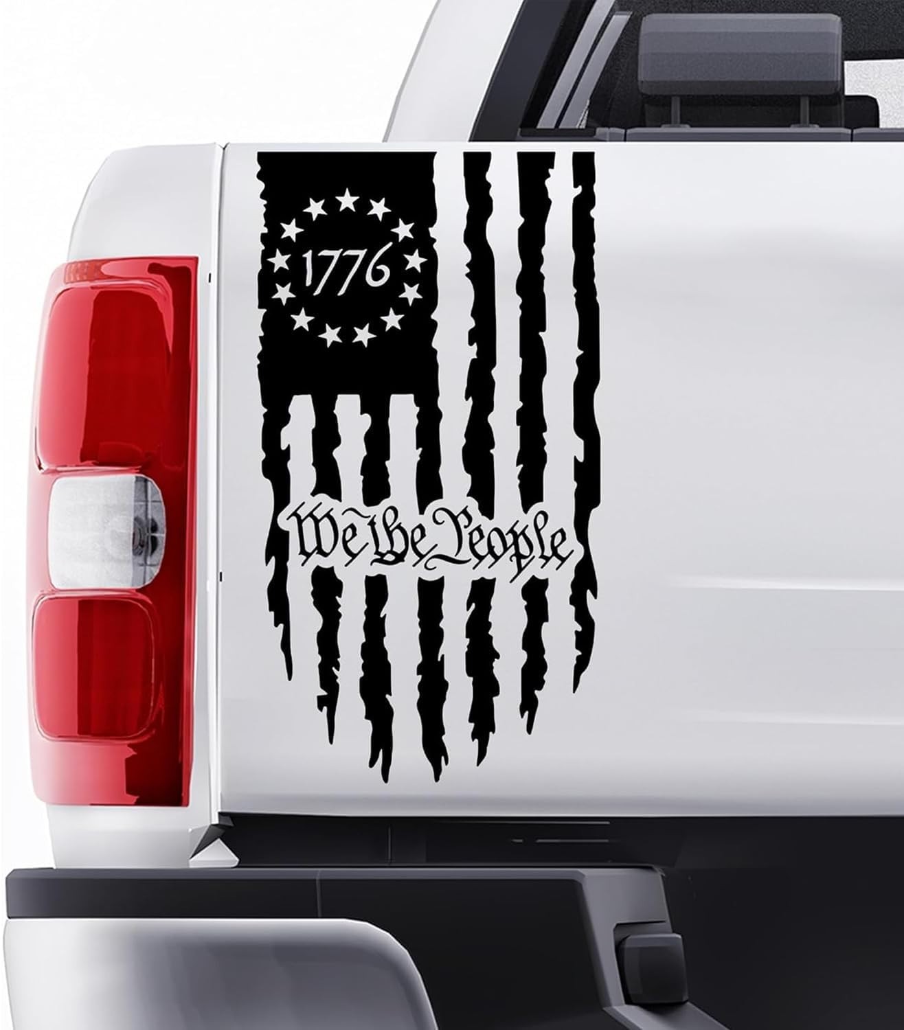 We The People Distressed American Flag Graphic Decal Vinyl 2 Pack for Both Si…