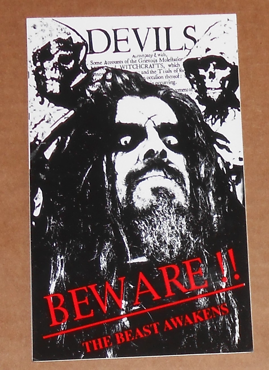 Rob Zombie Devils Beware!! The Beast Awakens Sticker 1998 Promo 6×3.5