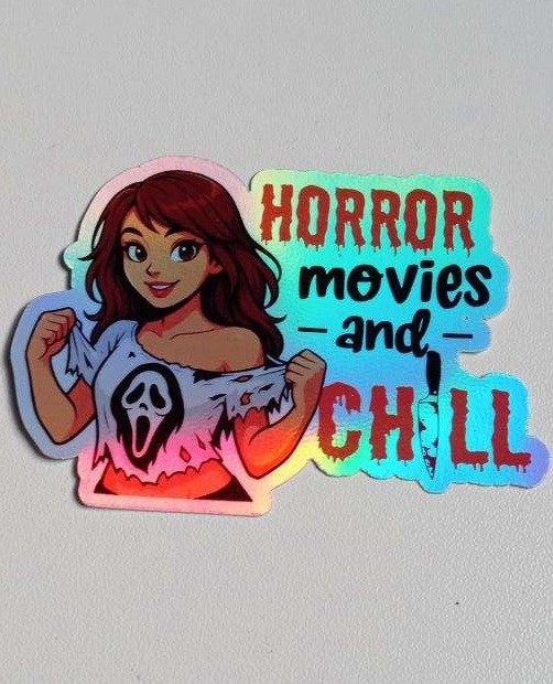 Ghostface Girl-Horror Movies 3inch Waterproof Holographic Vinyl Sticker