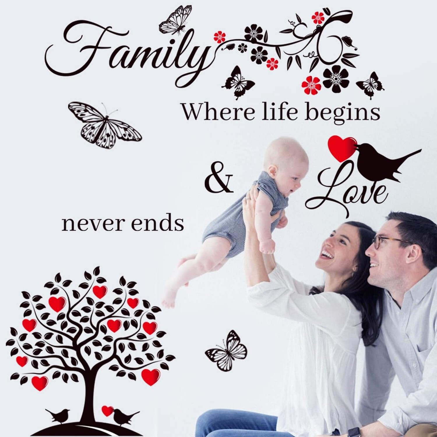 Family Wall Decor Family Wall Stickers Living Room Decal for Home Family Wall…
