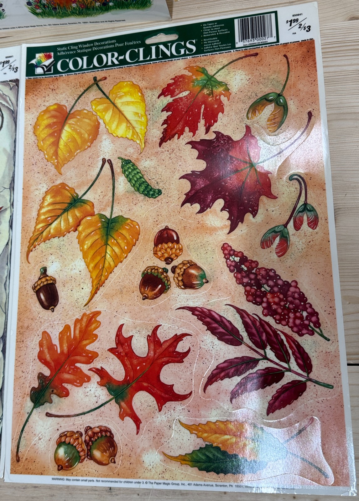 Vintage Window Clings Decals Easter Spring Fall Christmas Decor Lot of 5