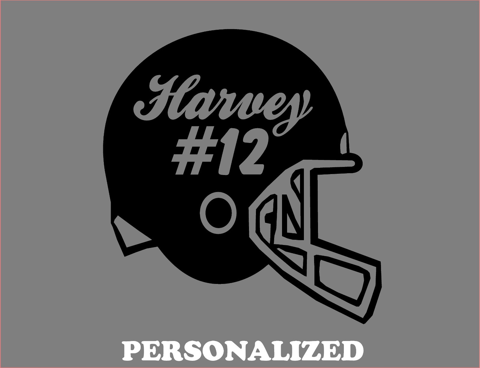 Custom Football Helmet Decal Custom Name and Number Vinyl Car Window Sticker