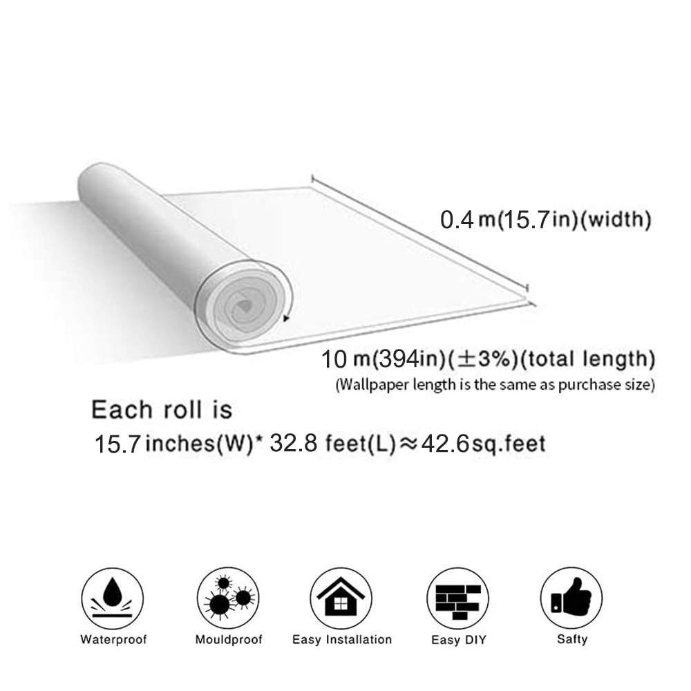 Peel and Stick Wallpaper, Waterproof Contact Paper for Kitchen Countertops Ca…