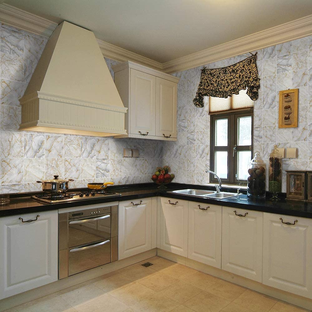 50Pcs Peel and Stick Backsplash Wall Tile for Kitchen Bathroom Laundry Room, …