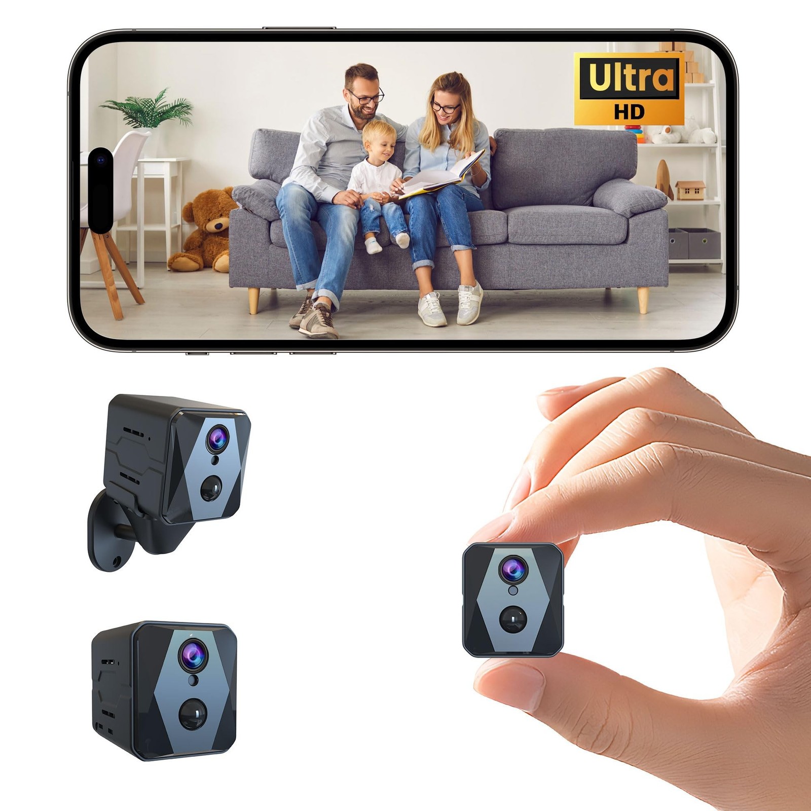 Indoor Camera, 4K Security Camera, Wireless Camera with 100-day Standby Time,…