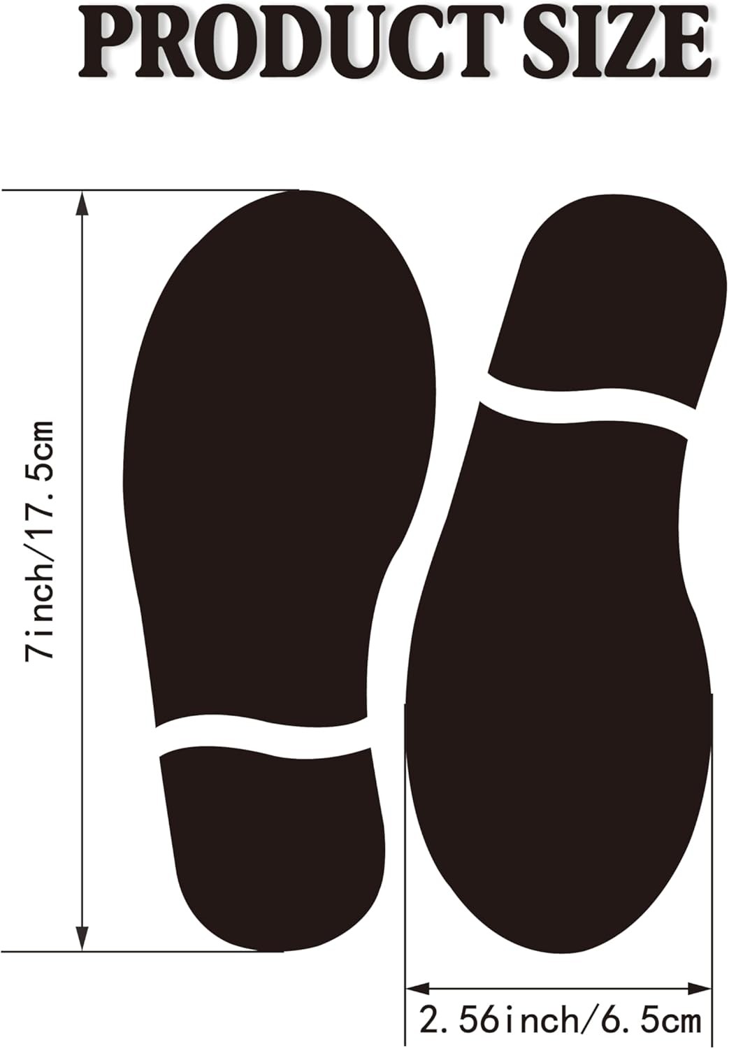 25 sets of 50 black footprint stickers Foot spacing marker wall decals