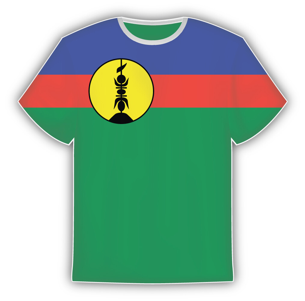 New Caledonia Flag Sticker In The Form Of T Shirt Vinyl Sticker Decal