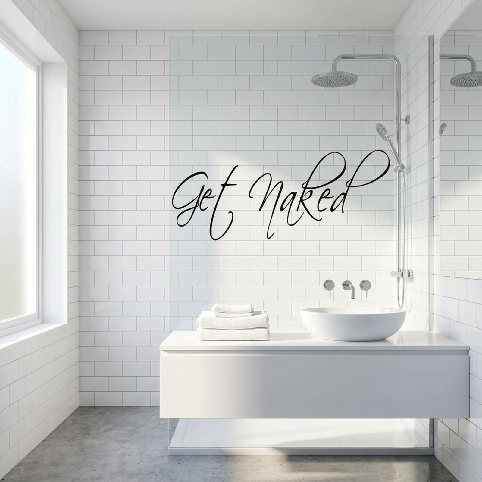 Get Naked Wall Decal Vinyl Bathroom Wall Art Sticker Wall Decals Home Art Decor