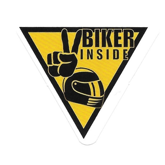 Biker Inside Peace Sign Helmet Motorcycle Vinyl Stick Sticker Decal Die Cut