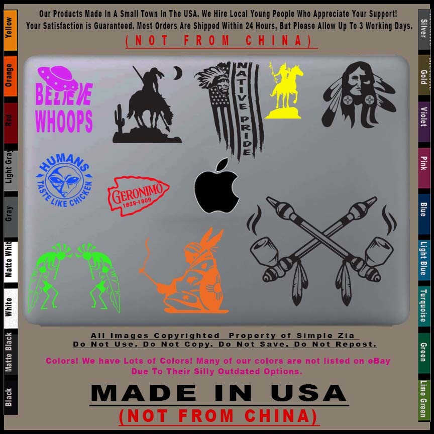 Native American Two Peace Pipes Sticker Decal