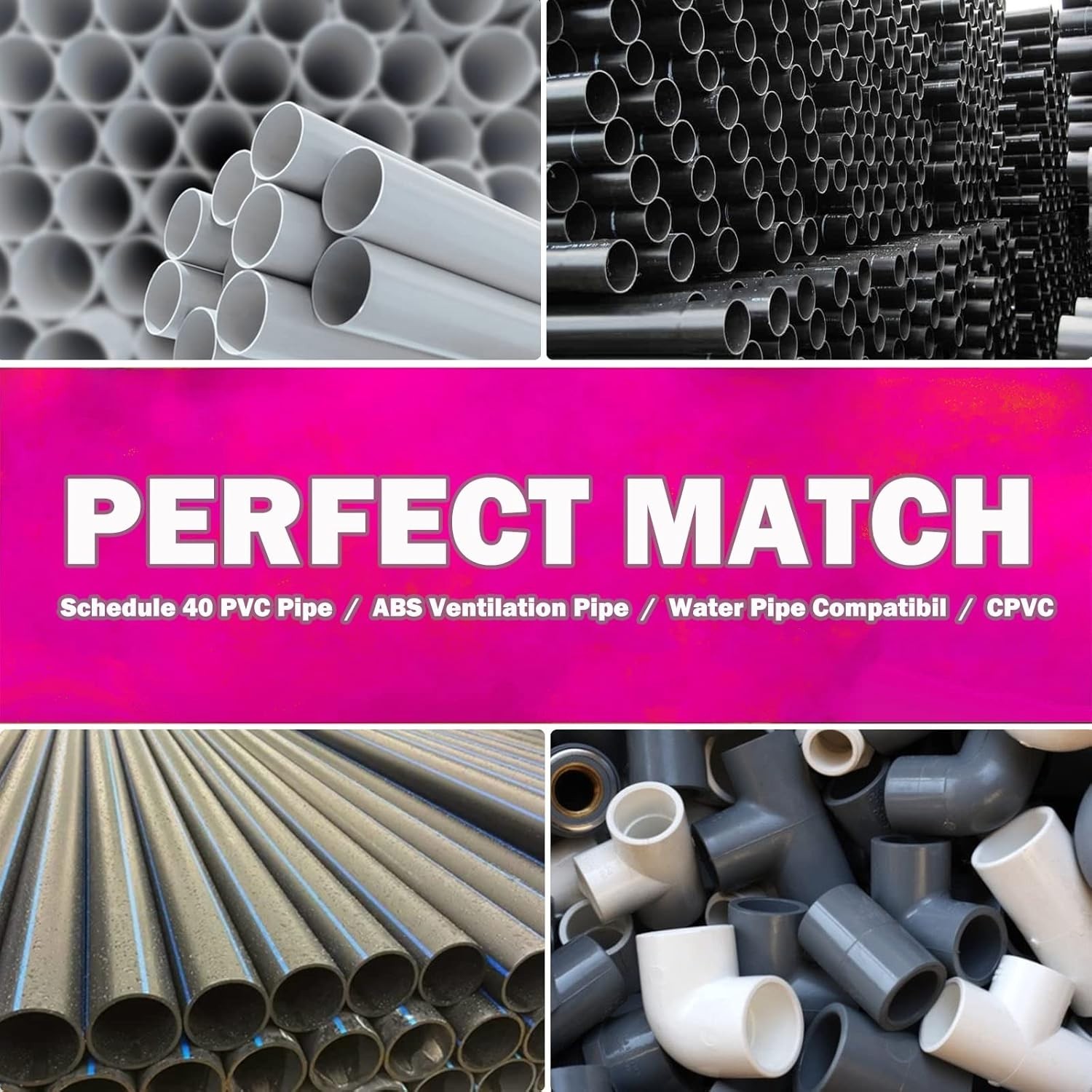 6PCS PVC Pipe Reamer Kit with Wrenches & Extension for CPVC, PPR, ABS Fittings