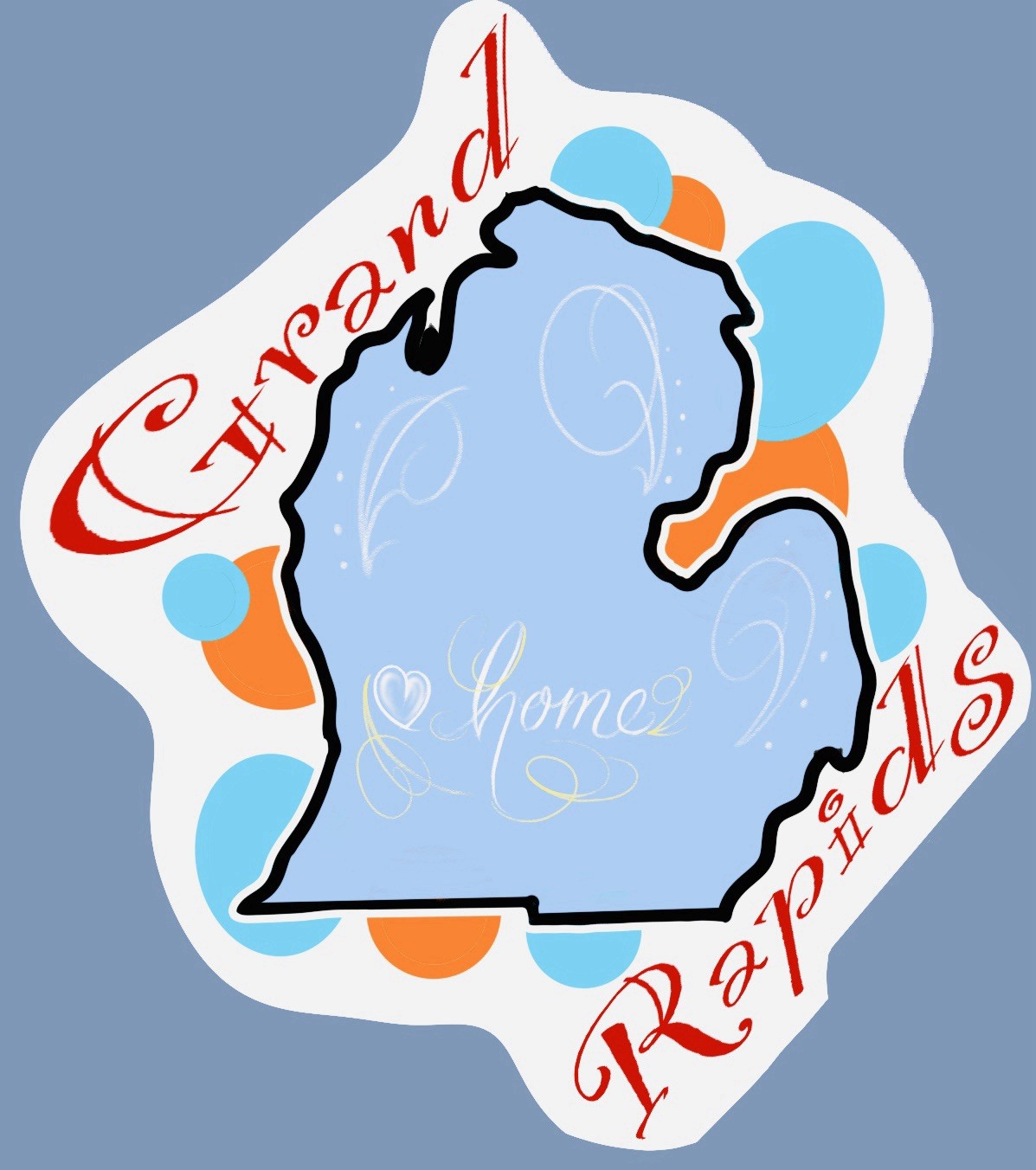 Hearted Grand Rapids Michigan Sticker