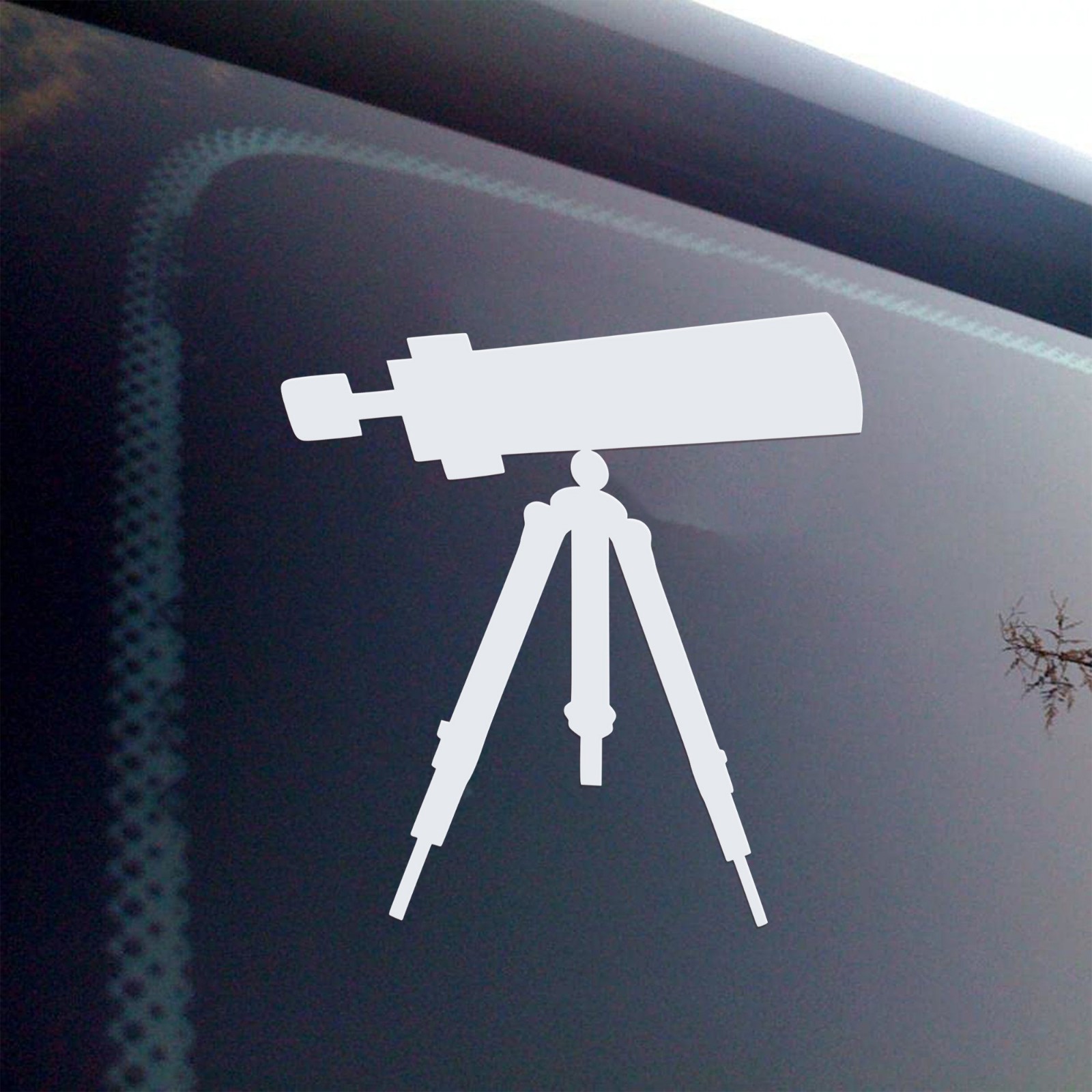 Telescope on Tripod Vinyl Decal – Astronomy Stargazing Sticker – 20 Colors