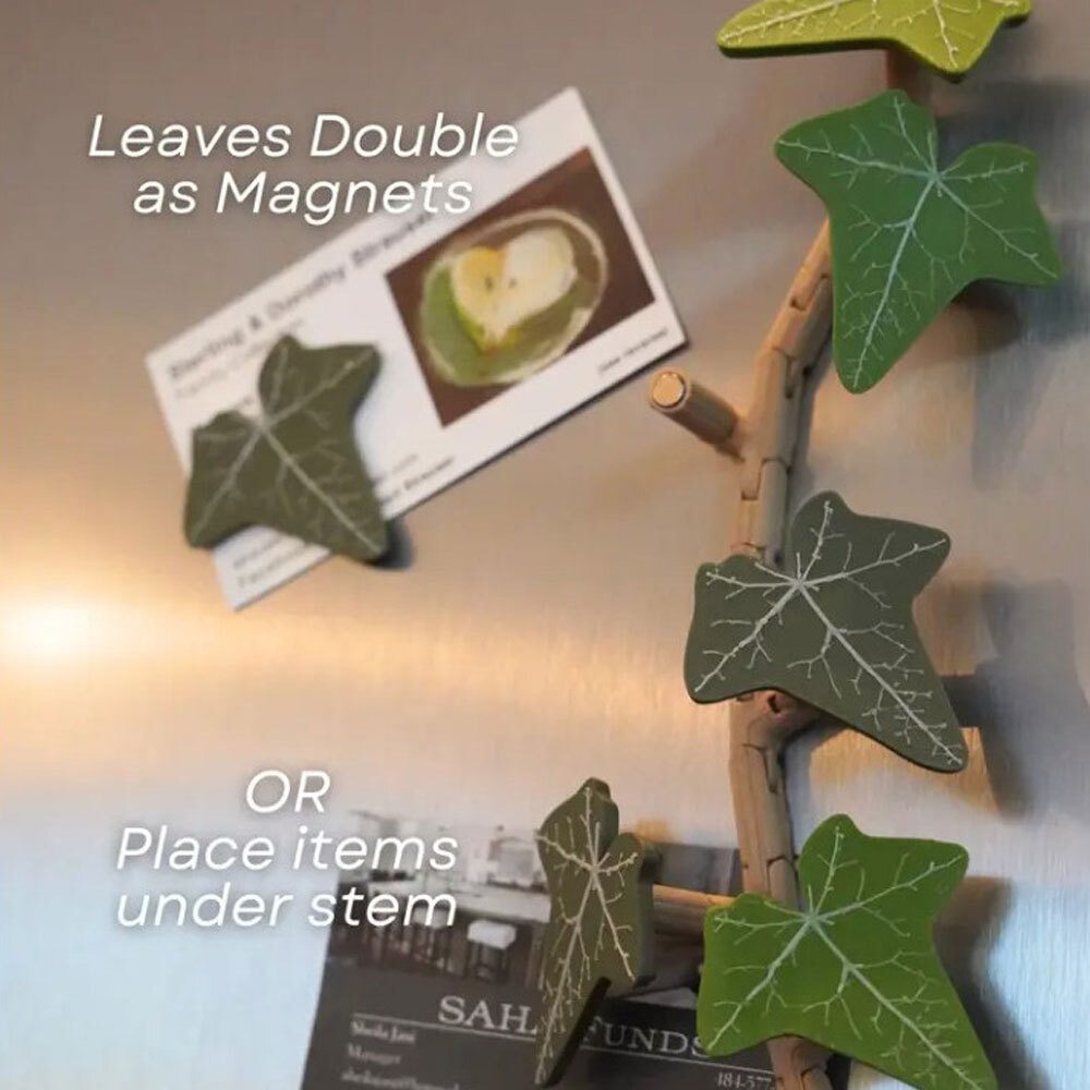 Ivy Fridge Magnet with Articulating Stems 3D Printed Ivy Leaf Plants GN