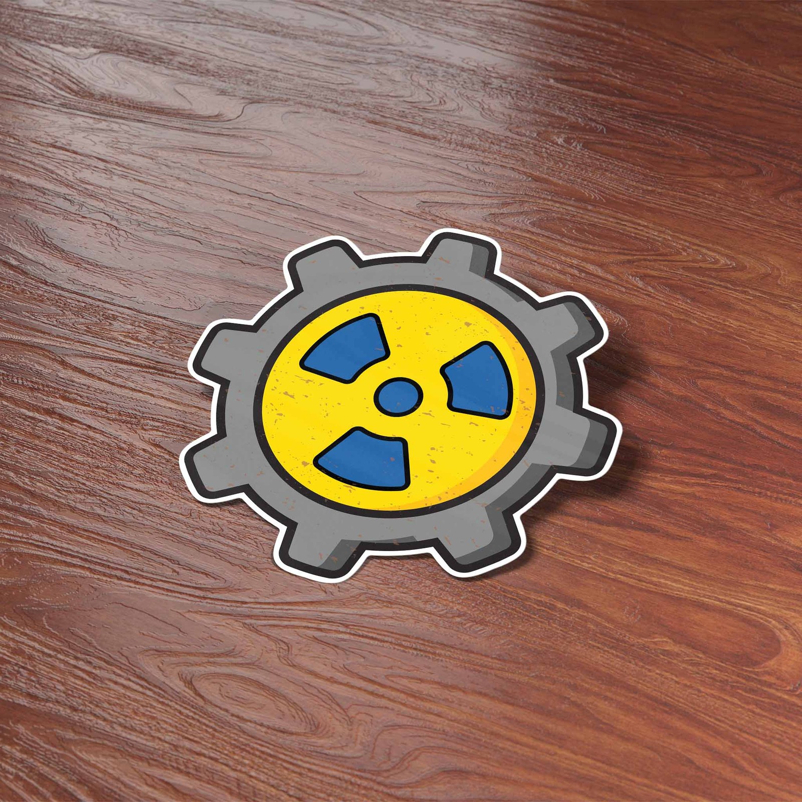 Nuclear Gear Post Apocalyptic Gaming Sticker – Cool Video Game Decal for Laptop