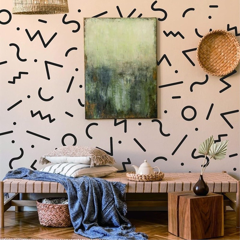 Removable Waterproof Wall Decals Easy Peel Stick Geometric Decor Four Sheets New
