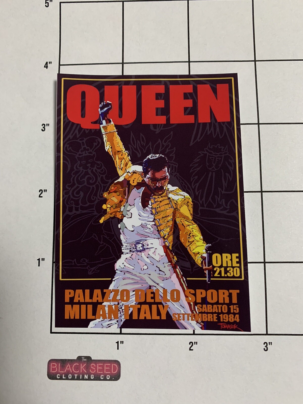 Queen Concert Poster Sticker Milan Italy 1984