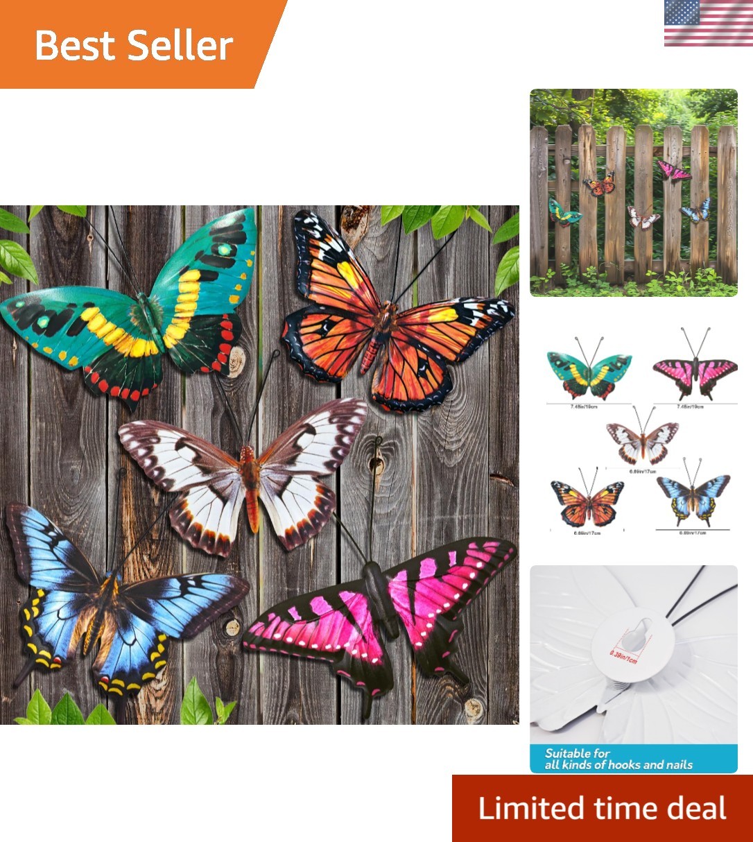 Charming 5-Piece Metal Butterfly Set – Perfect for Gifting & Decorating
