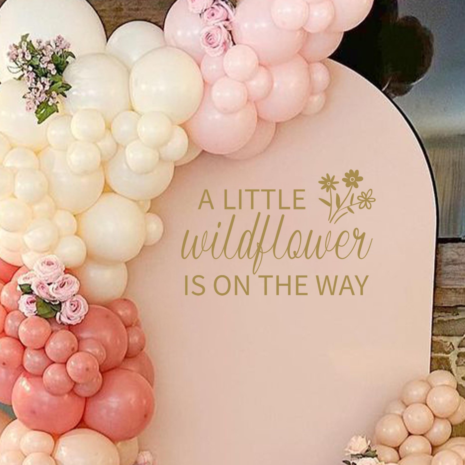 Baby Shower Decal Sign – Wildflower Theme Decoration for Girl or Boy