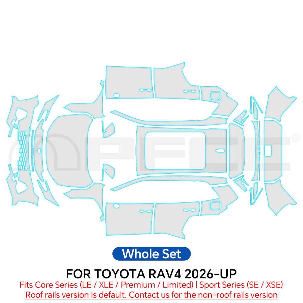 Full Car For Toyota Rav4 2026 Precut Paint Protection Film Clear Gloss PPF TPU