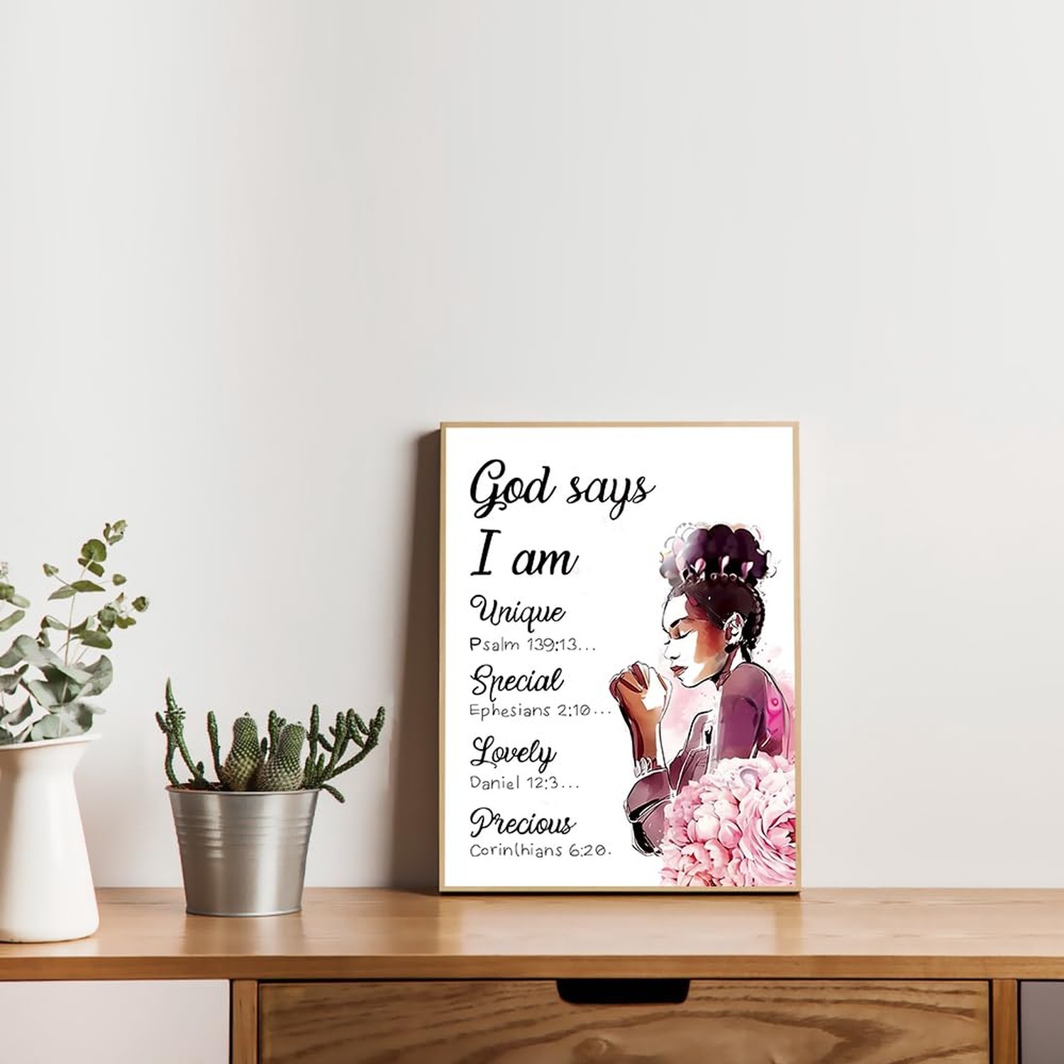 Pink Bible Verse Wall Art Canvas Prints Girls Dorm Scripture Inspirational Wa…