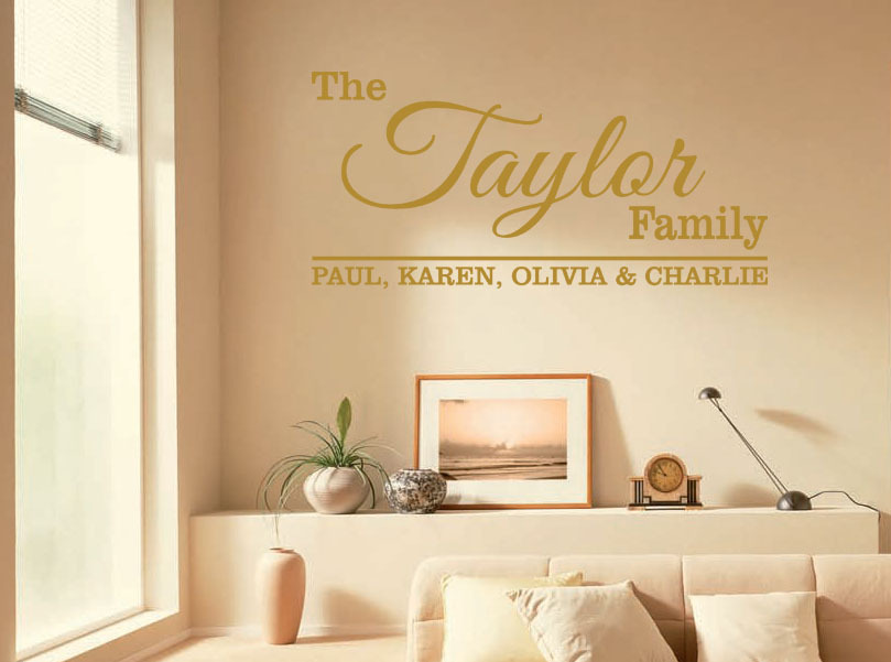 Personalised Family Wall Quote With All Names, Wall Art Sticker, Vinyl Decal