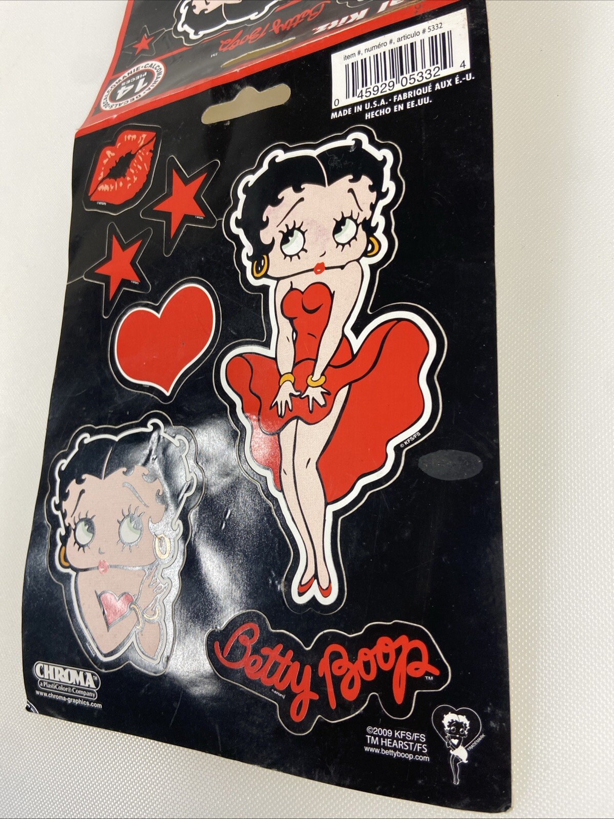 Betty Boop 13 of 14 Piece Decal Kitz 2009 by Chroma Graphics. 8"x6" Card #5332
