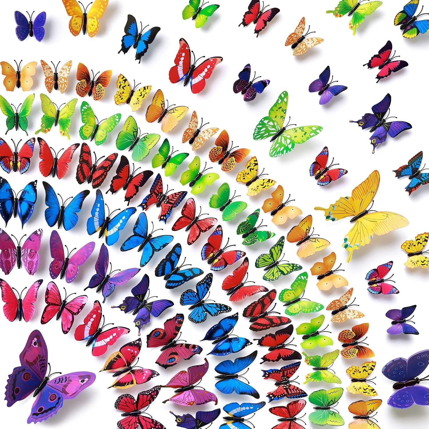 Amaonm 72 Pcs 3D Butterfly Wall Stickers Colorful Butterflies Wall Decor DIY …