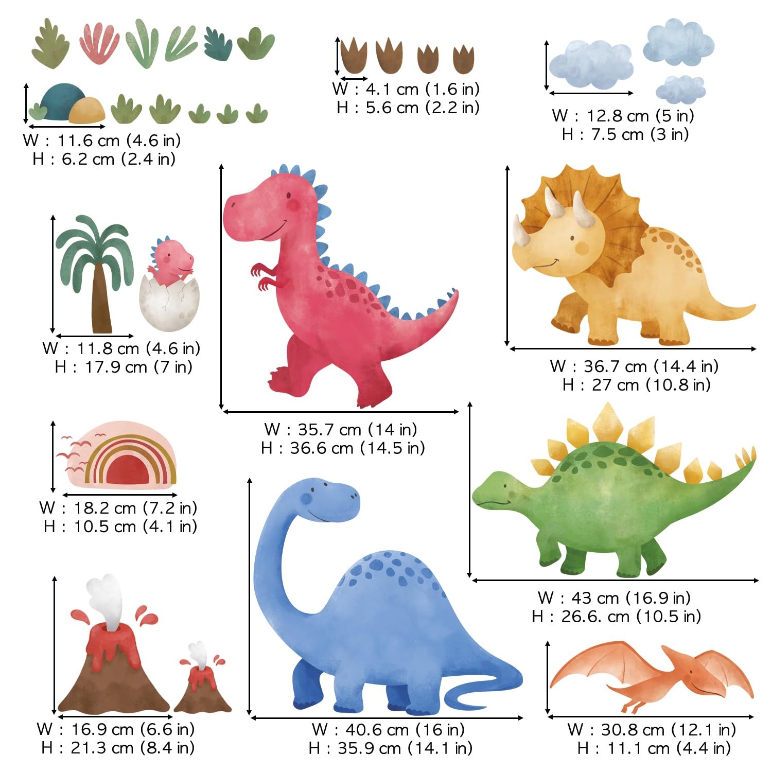 DECOWALL Large Boho Dinosaur Wall Decals for Kids Nursery – Dino Wall Sticker…
