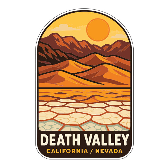 Death Valley California Nevada Sticker Decal Vinyl Die-Cut Symbolic Landmark