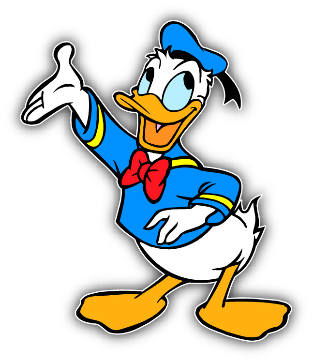 Donald Duck Welcomes Funny Cartoon Car Bumper Sticker Decal 5"x 4"