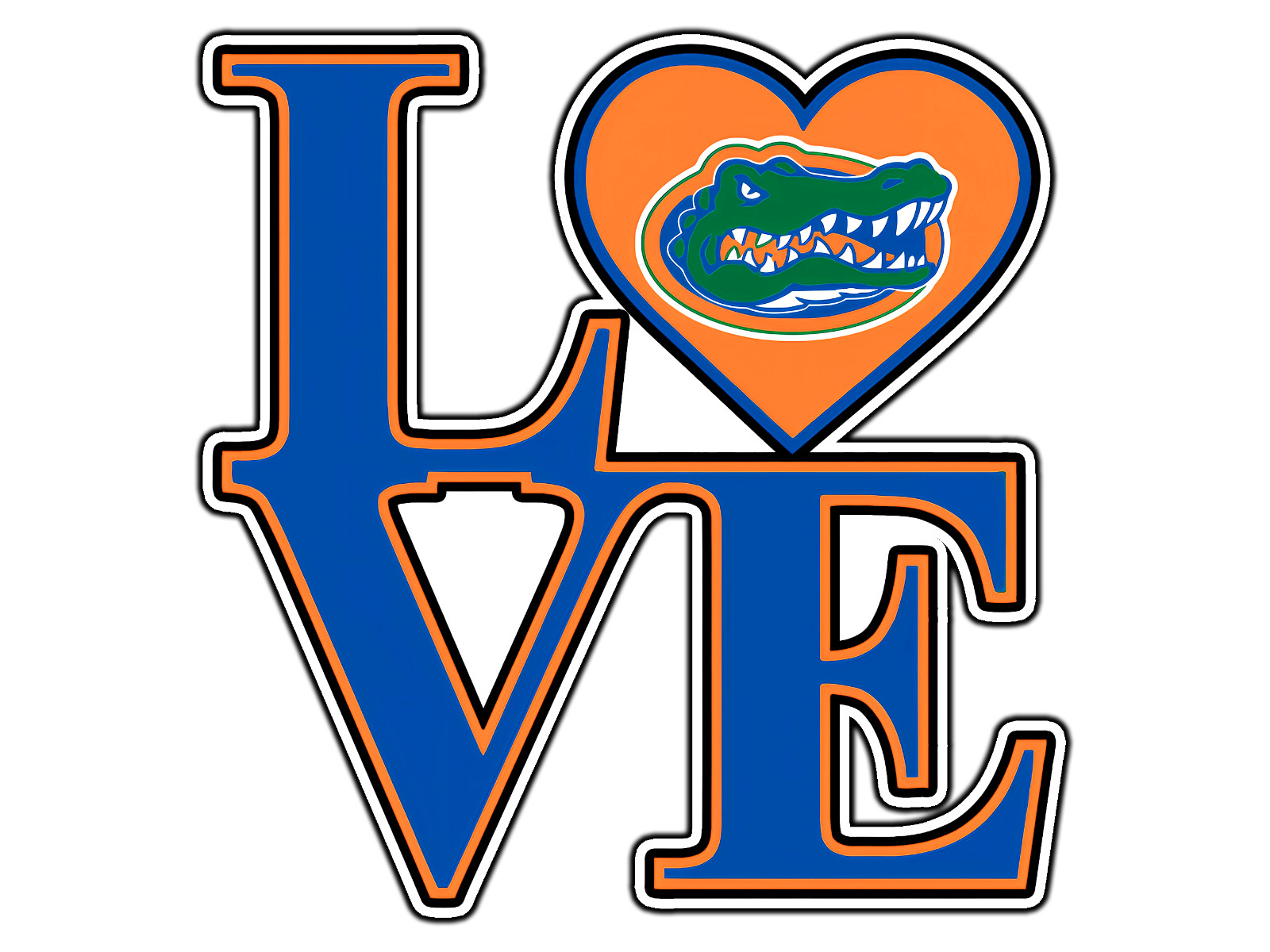 Florida Gators Love Logo College Sticker Waterproof Vinyl Decal Die-Cut Car