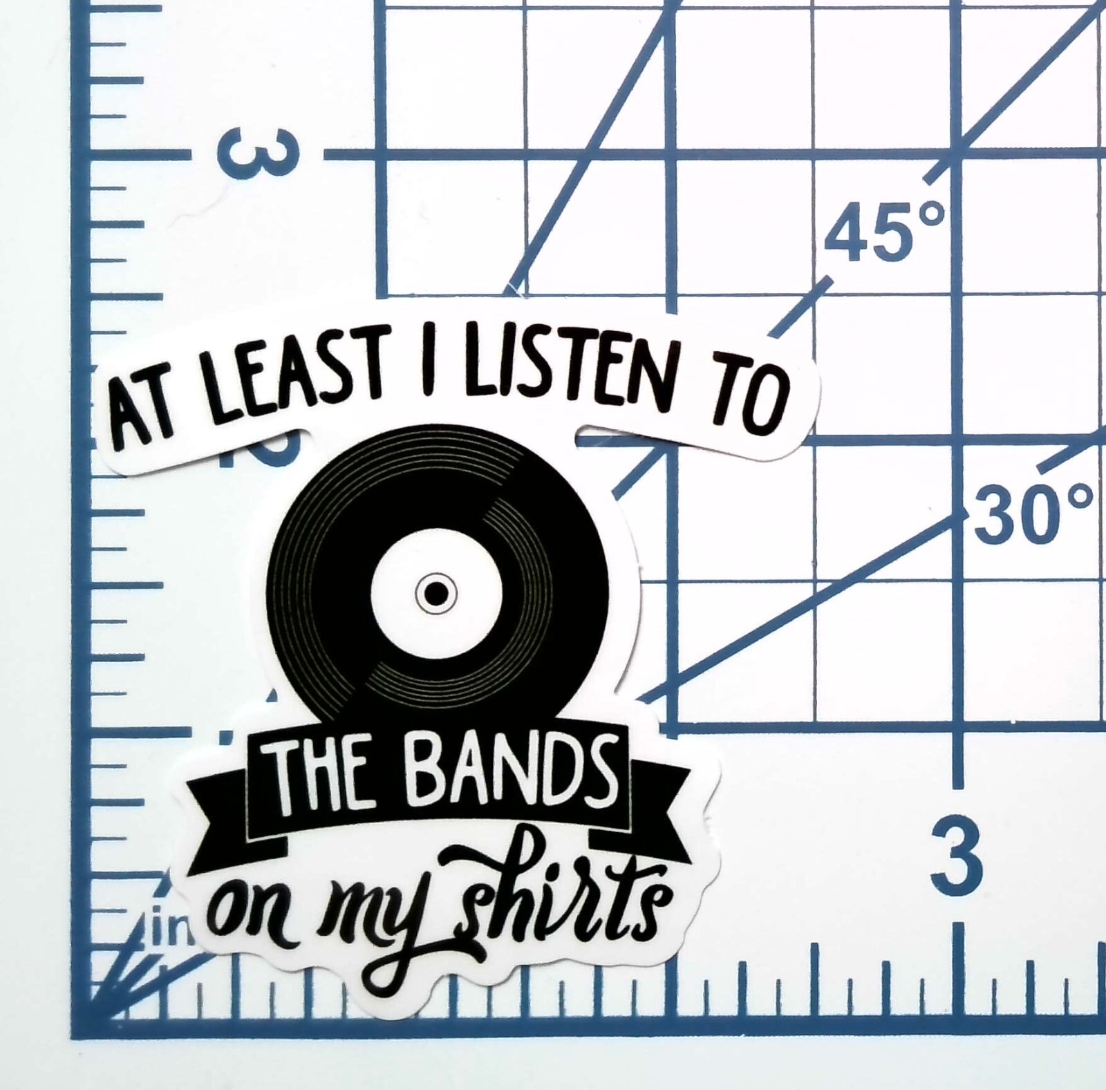I Listen To Bands Vinyl Sticker Die Cut Music Record Humor Hipster Journal
