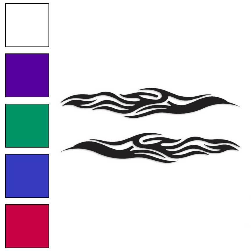 Pair of Tribal Flames, Vinyl Decal Sticker, Multiple Colors & Sizes #1143