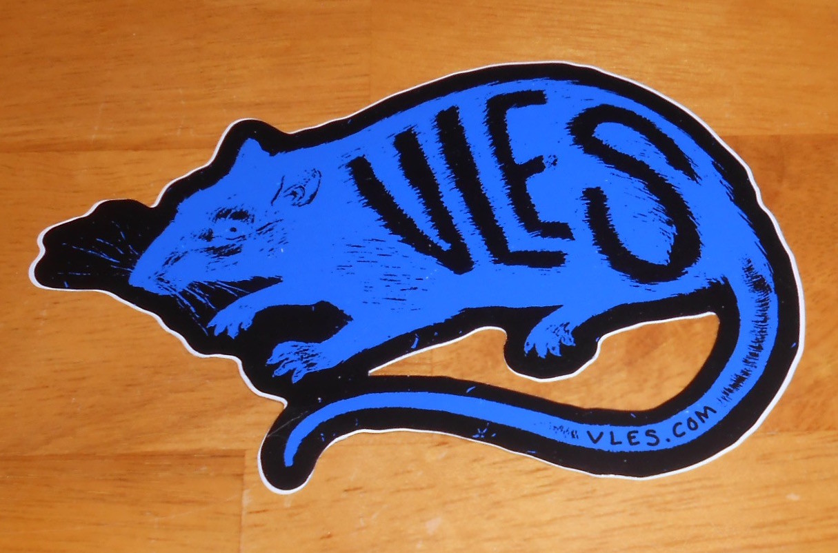 Vles Sticker Original Promo 8.5×4.25 Blue Rat Virtual Lower East Side MTV