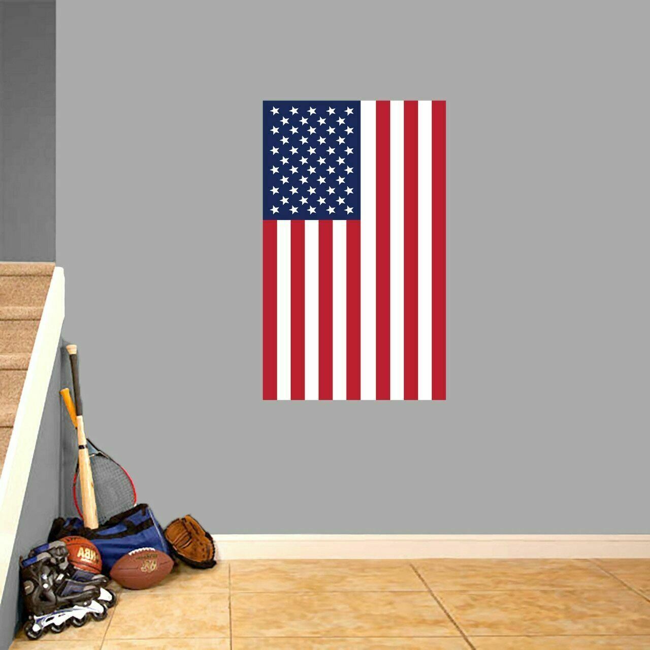 American Flag Printed Wall Decal – Patriotic Military Stars and Stripes Flags