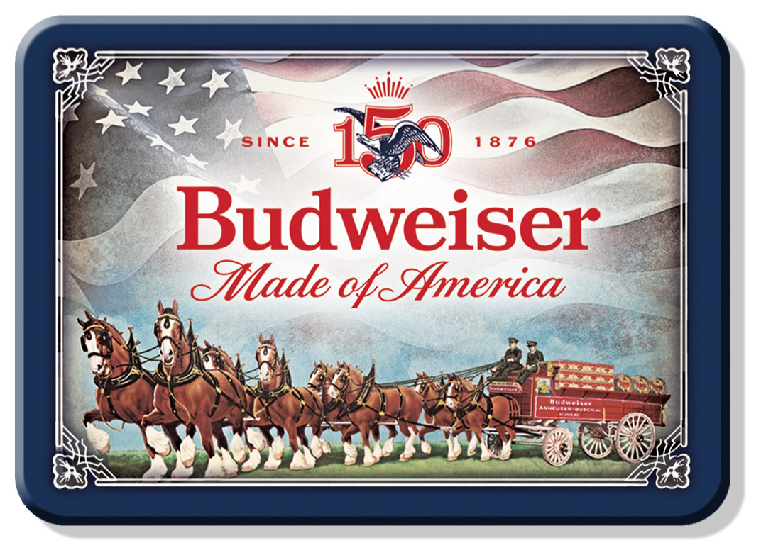 Budweiser Made Of America 150th Beer Sign Refrigerator Magnet Decor 2.5 x 3.5