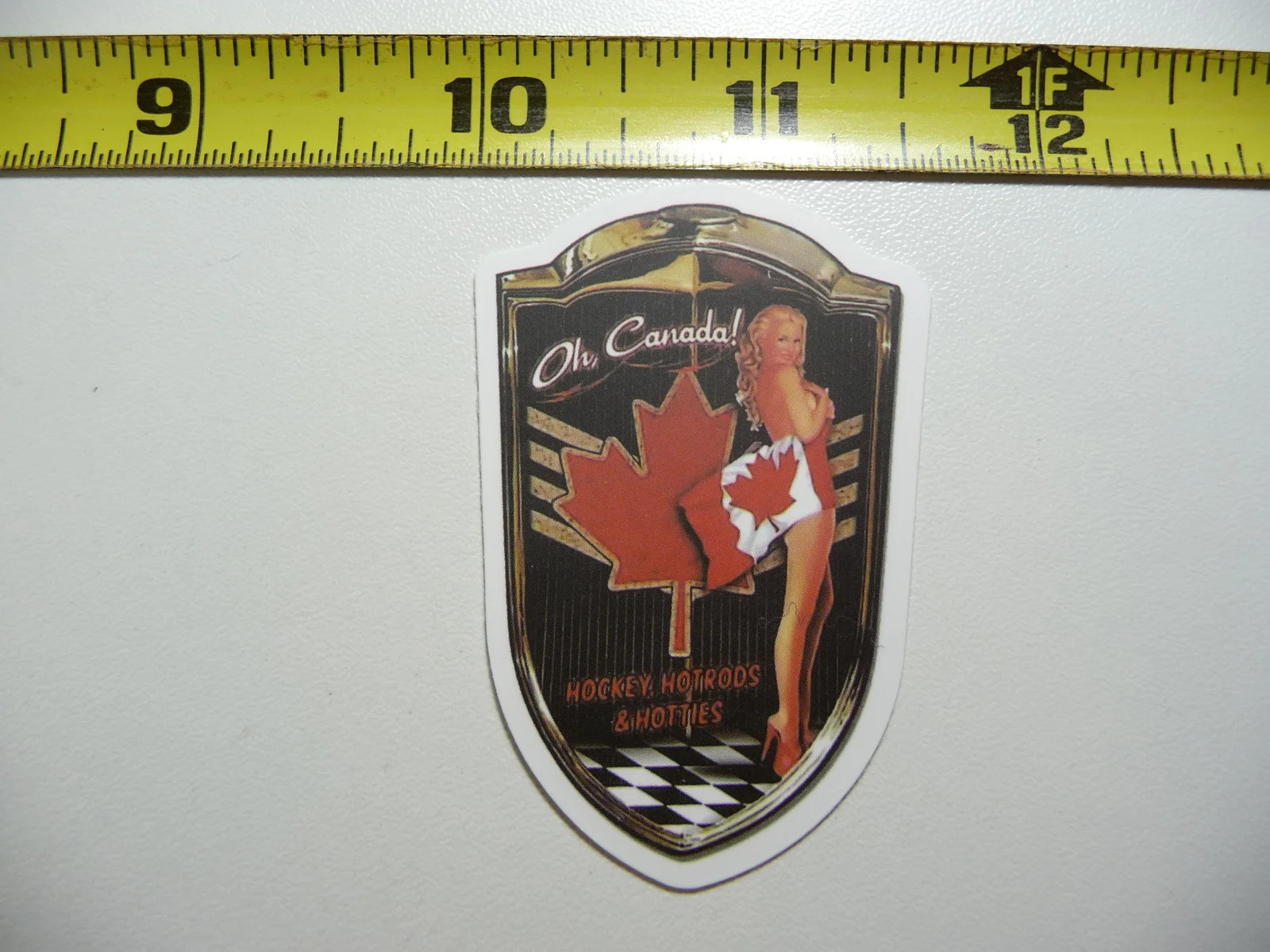 HOT ROD CANADA FLAG SMALL STICKER DECAL VEHICLE CLASSIC RIDE FUNNY