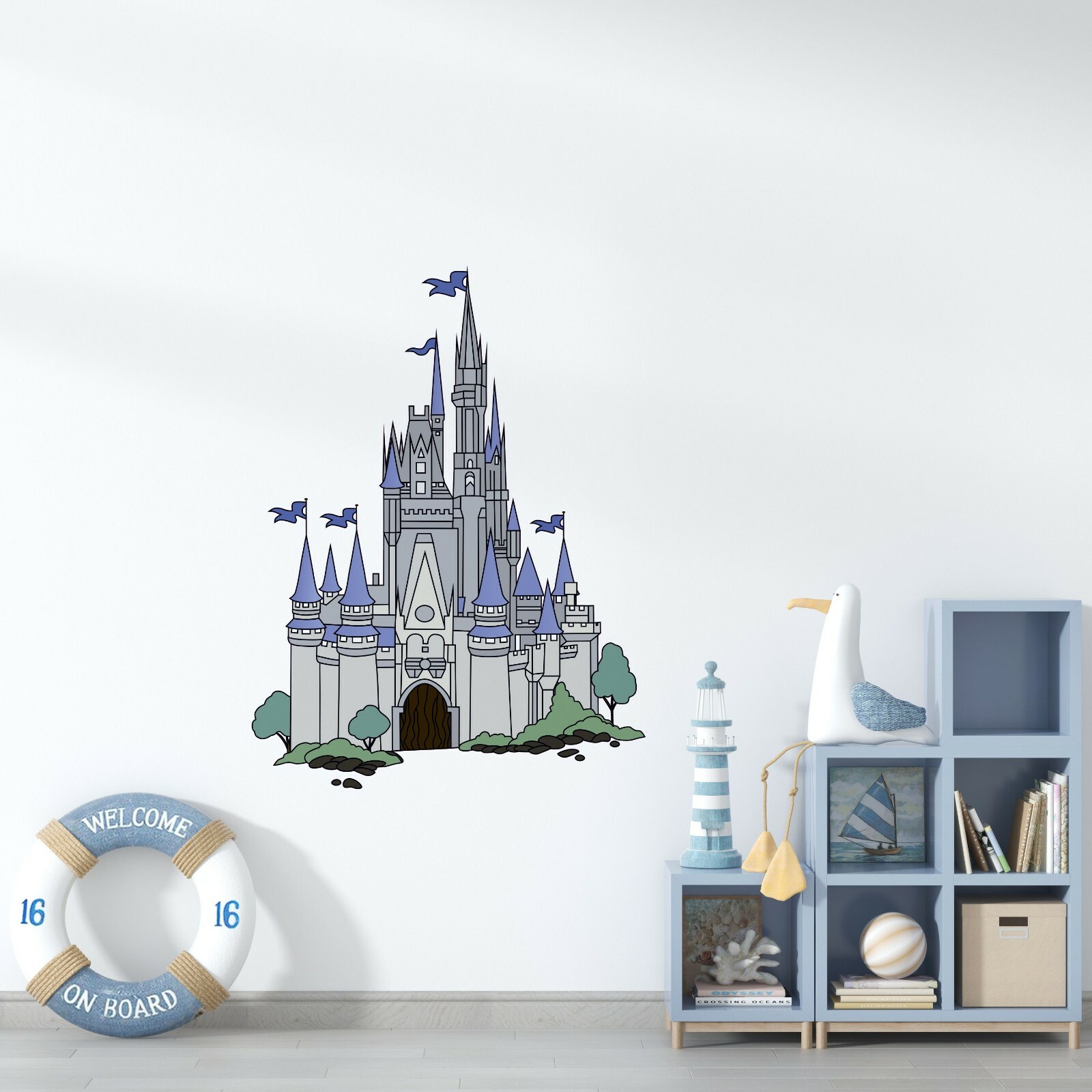 Home Children's Bedroom Playroom Disney Castle Decor Vinyl Wall Art Decal 20×26