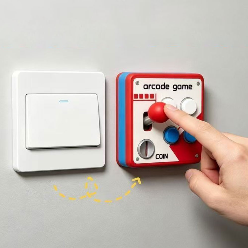 Retro Arcade Switch Panel, Arcade Light Switch Cover, Vintage Game Room Wall US