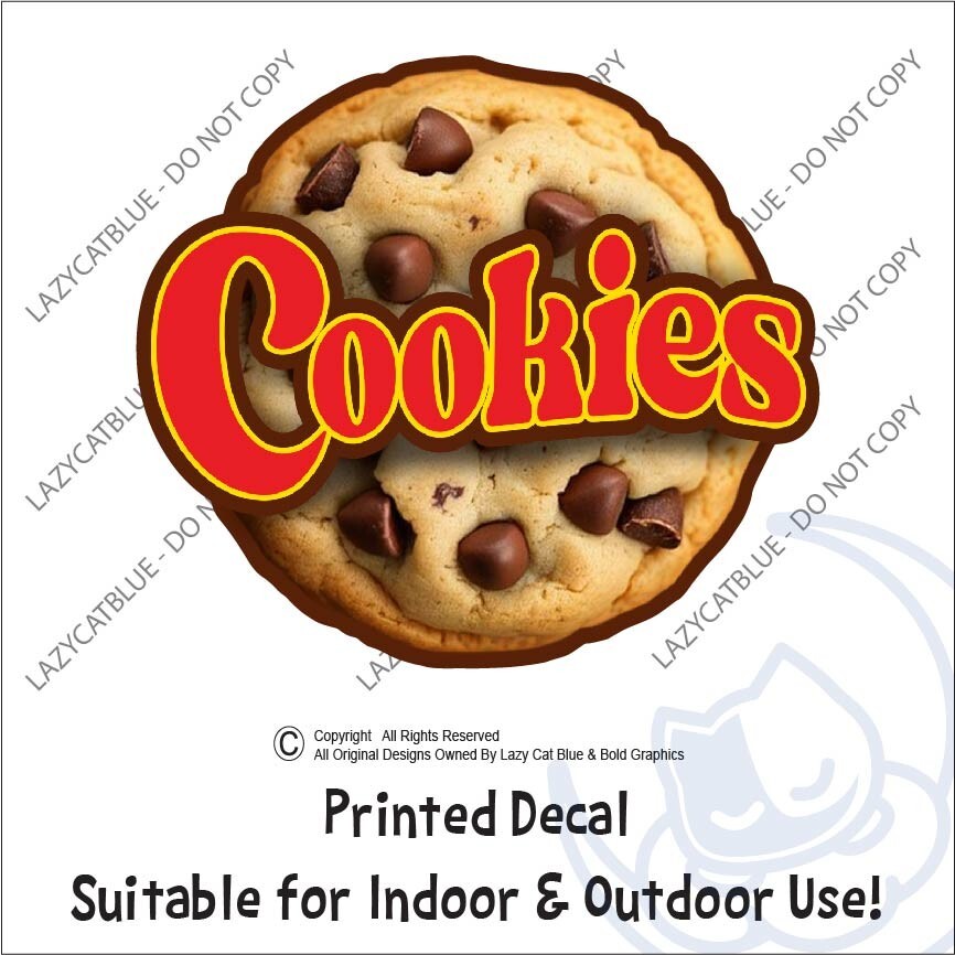 Cookies Decal Sticker Chocolate Chip Cookie Jar Label Kitchen Decor Snacks Kids