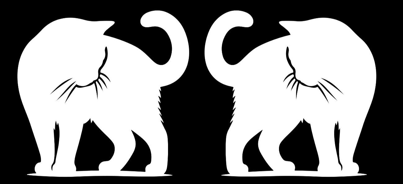 Cat Kitty Silhouette Two Pack 5" Vinyl Decals Car Truck Window Any Flat Surface
