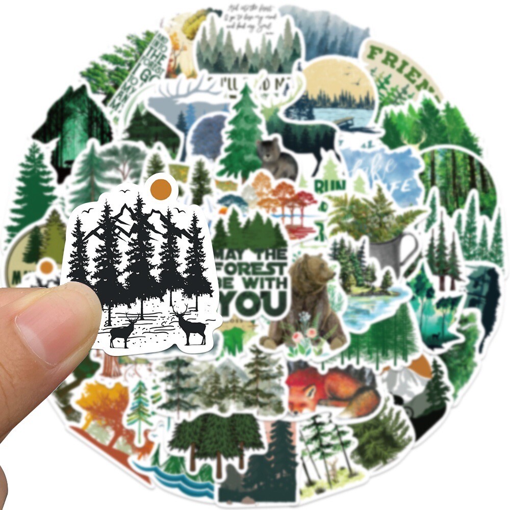 20 Random Forest Nature Stickers Tree Decals Laptop Yeti Car Hydro Free Shipping