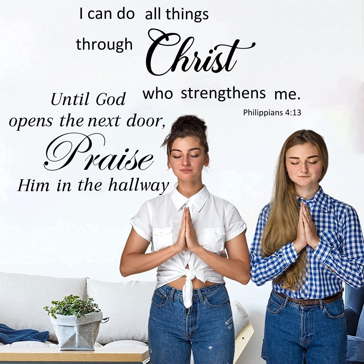 2 Sets Bible Verse Wall Decals – Vinyl Inspirational Quotes & Positive…
