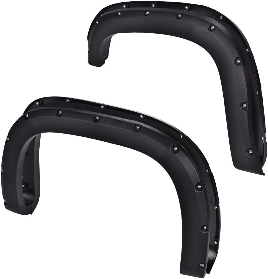 4Pcs Fender Flares Rugged Pocket Riveted Style for 2007-2013 GMC Sierra 1500