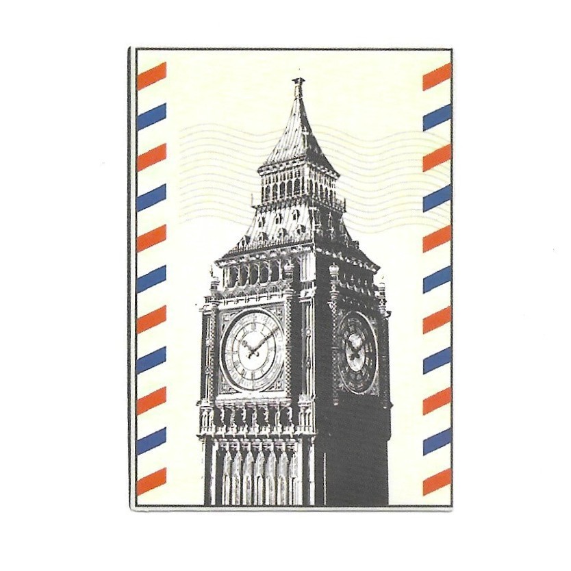 Big Ben London Airmail Clock Tower Stamp Vinyl Sticker Die Cut Scrapbooking